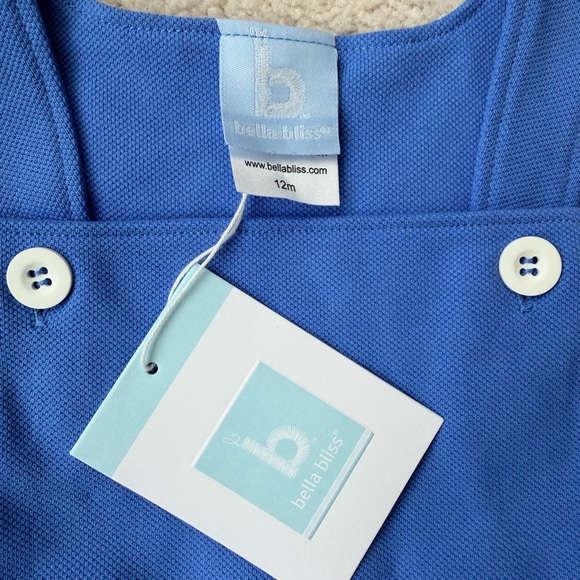 Bella Bliss Blue Baby Romper with snap closure - Picture 4 of 9